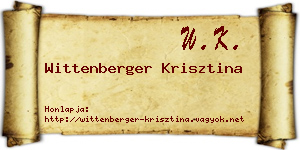 Wittenberger Krisztina névjegykártya